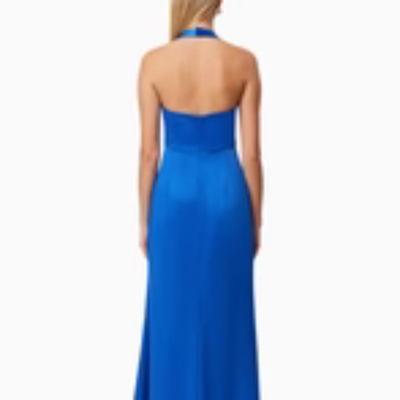 NEW Elliatt Chiara Satin Halter Gown In Cobalt Blue - size Small - Picture 3 of 6